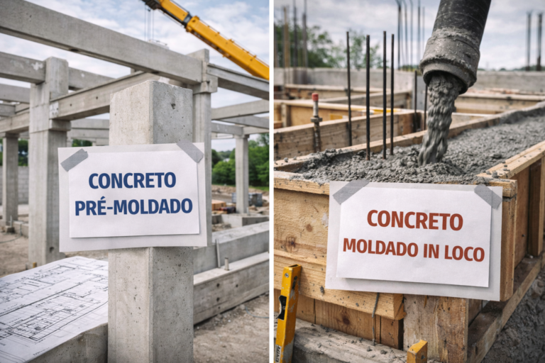 Concreto pré-moldado ou moldado in loco: qual sistema compensa mais na sua obra?
